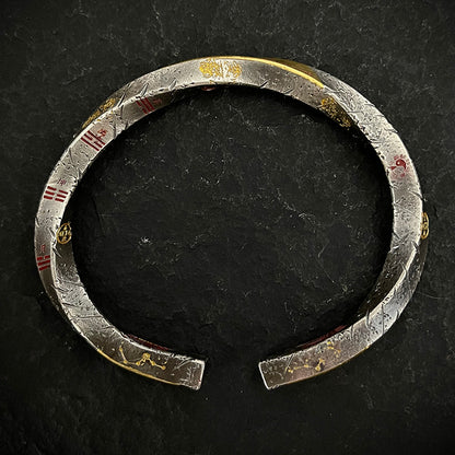Taoist Bagua Tai Chi Bracelet – Silver-Plated Mountain Ghost Flower Coin Cuff