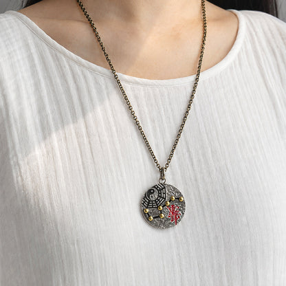Taoist Bagua Pendant Necklace with Tai Chi & Seven Stars