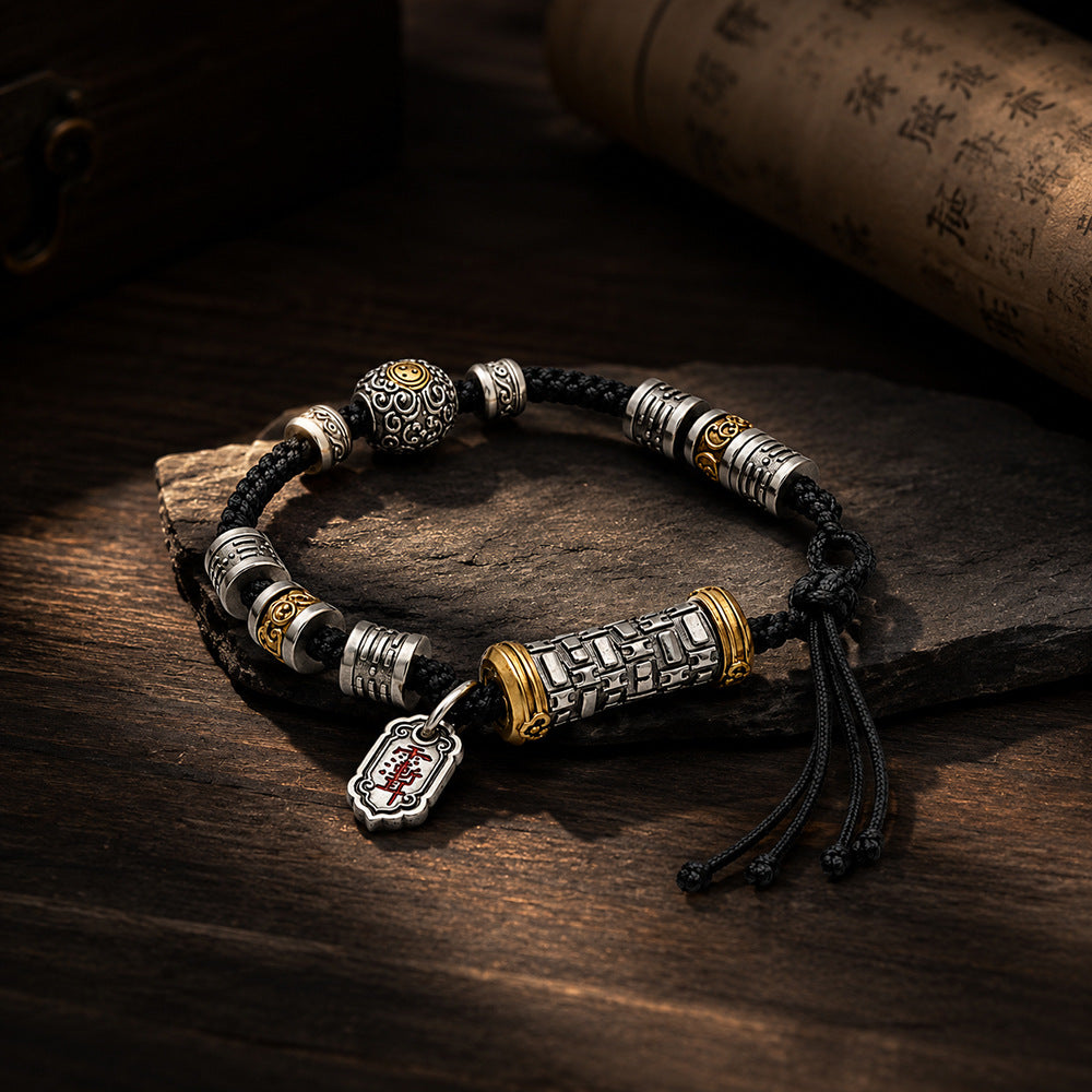 Taoist Bagua TianJi  Bracelet | Vintage Silver-Tone Jewelry