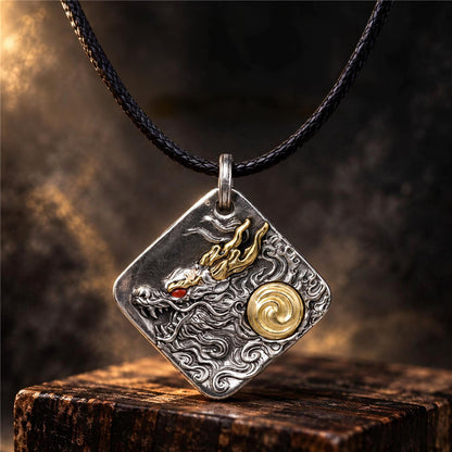 Taoist Dragon Tai Chi Pendant Necklace