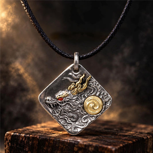 Taoist Dragon Tai Chi Pendant Necklace