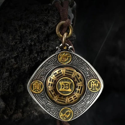 Collier pendentif taoïste des Cinq Montagnes sacrées, Taiji et Bagua
