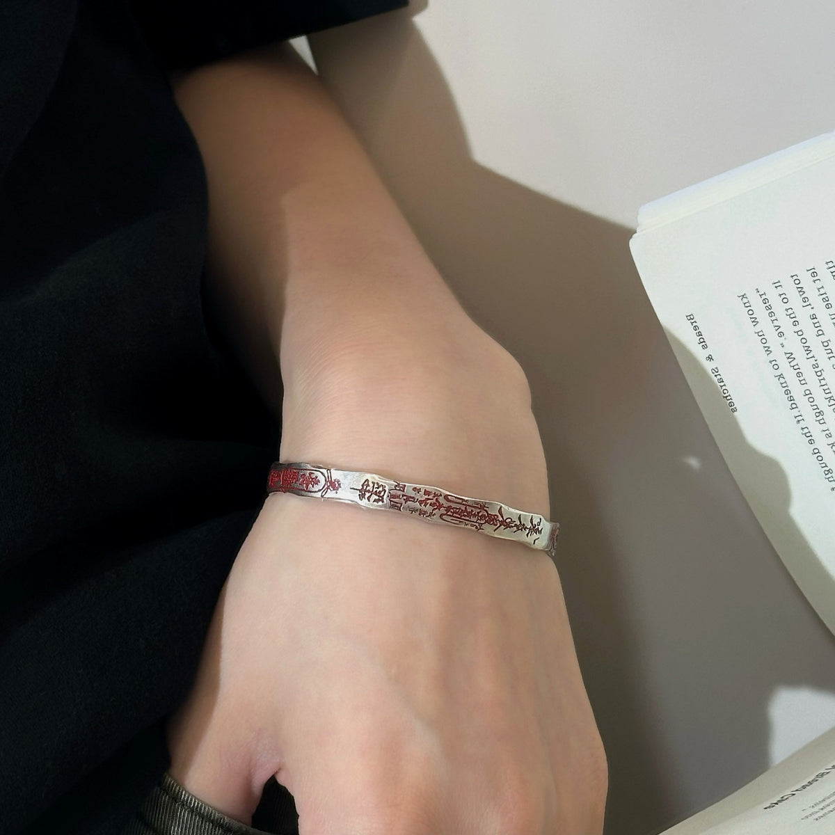 Taoist Five Wealth Gods Cuff Bracelet - 925 Sterling Silver