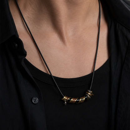 Colgante de collar con el mantra taoísta de nueve caracteres | Colgante de latón envejecido
