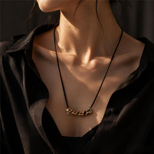 Taoist Nine-Character Mantra Necklace Pendant | Antiqued Brass Pendant