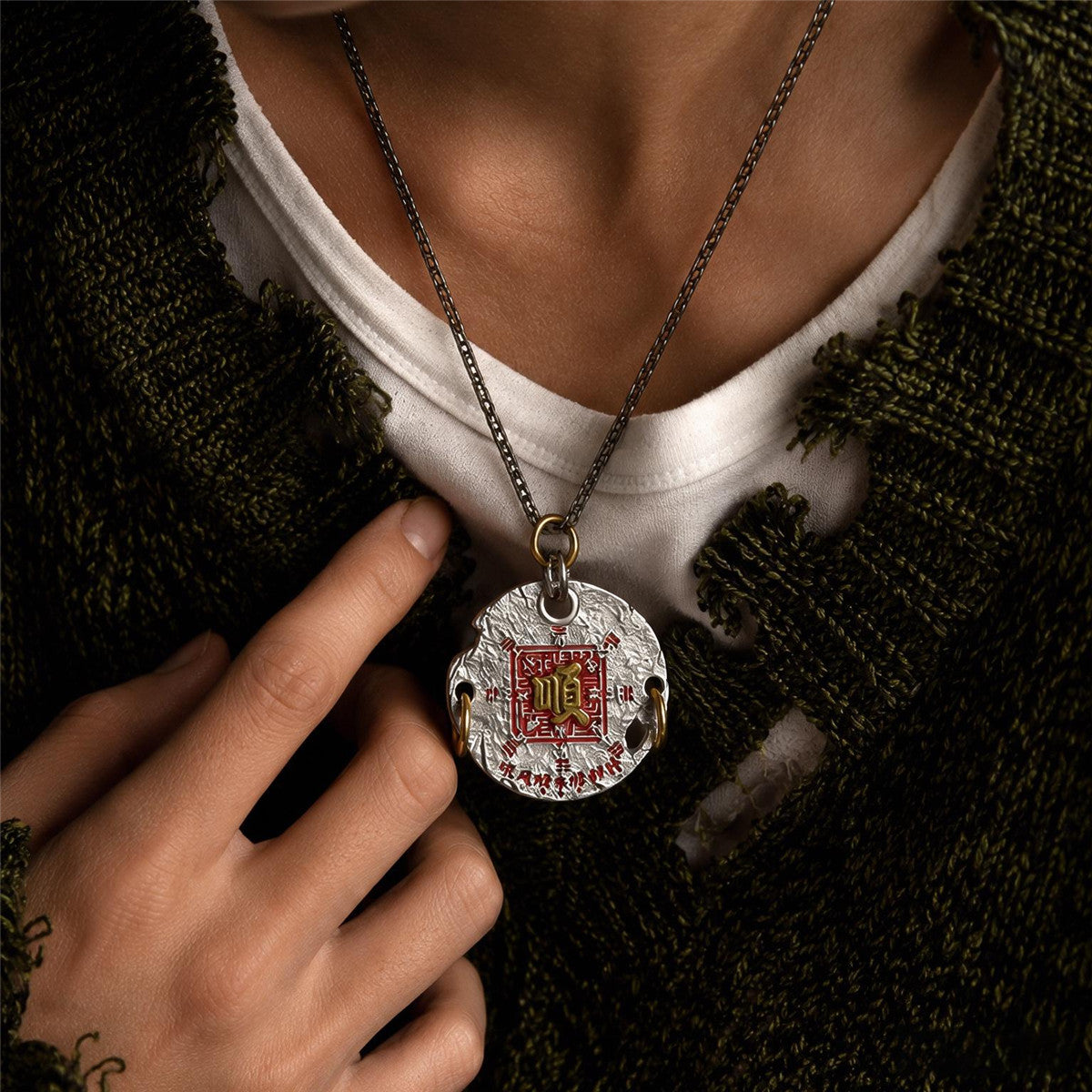Taoist Seal Bagua Pendant Necklace | Chinese Taoist Jewelry