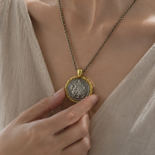 Taoist Thunder Deity Pendant Necklace | Vintage Amulet