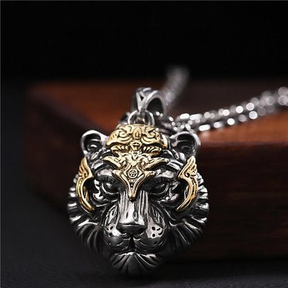 Tiger Zodiac Necklace | Chinese Tiger Head Pendant