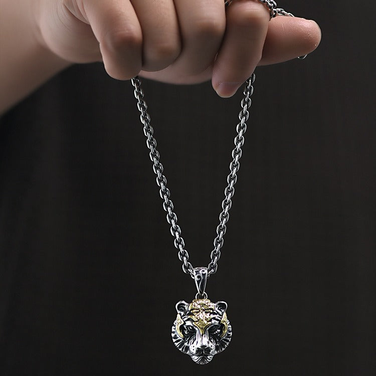 Tiger Zodiac Necklace | Chinese Tiger Head Pendant