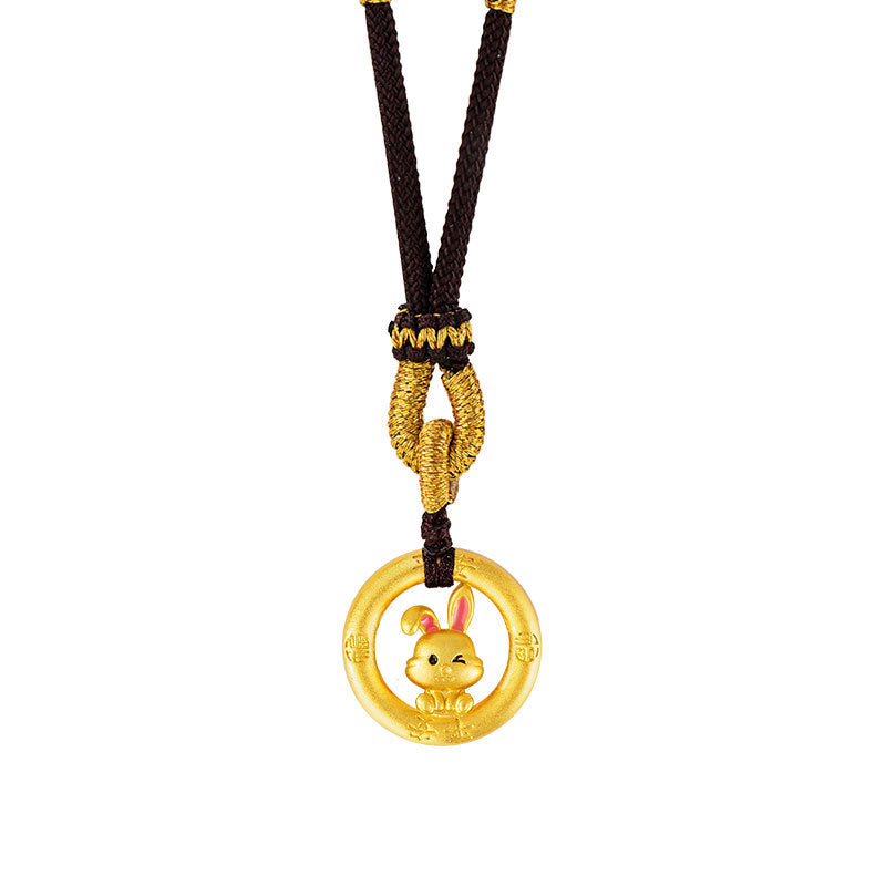 Chinese Zodiac Pendant Necklace 925 Sterling Silver | Ping An Buckle Lucky Charm