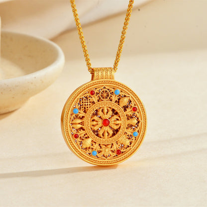 Vajra Dorje Pendant Necklace | Eight Auspicious Symbols Buddhist Jewelry