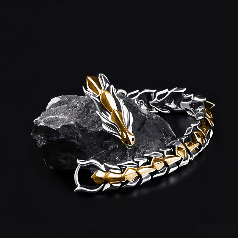 Bracelet Dragon Chinois Vintage | Manchette Écailles de Dragon