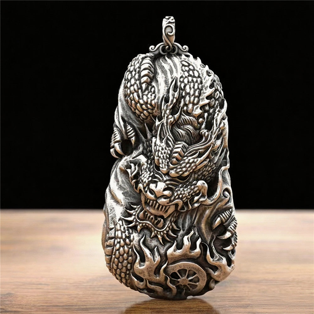 Vintage Chinese Zodiac Dragon Pendant Necklace