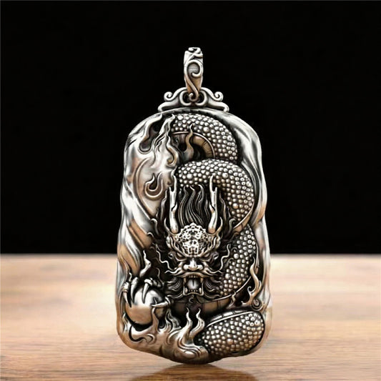 Vintage Chinese Zodiac Dragon Pendant Necklace