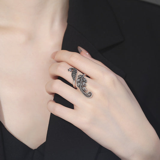 Adjustable Phoenix Ring | Silver-Tone Chinese Symbolic Jewelry