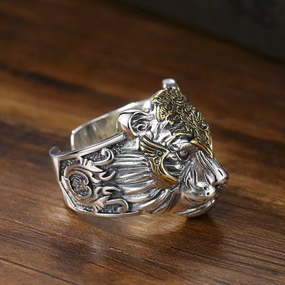Vintage Tiger Head Ring | Adjustable Brass Statement Ring