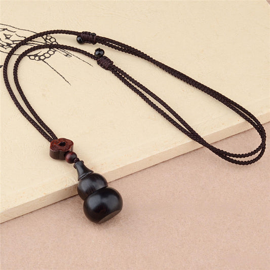 Wood Gourd Pendant Necklace | Rosewood & Ebony Hulu