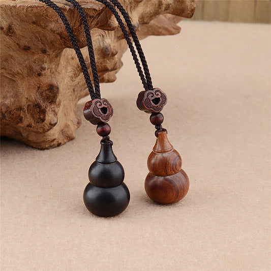 Wood Gourd Pendant Necklace | Rosewood & Ebony Hulu