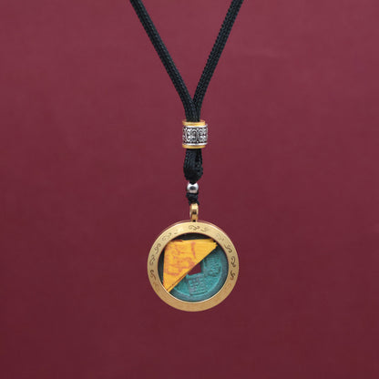Wufu Caishen Ancient Coin Pendant | Chinese Wealth God Lucky Charm