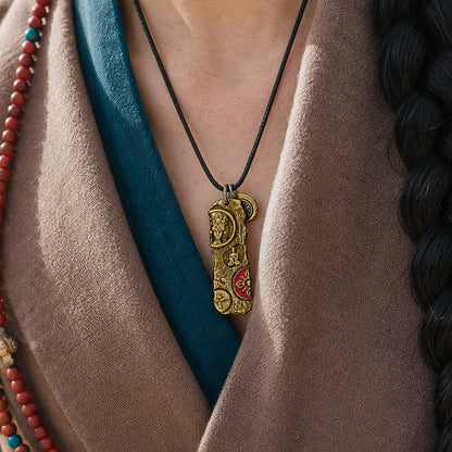 Zakiram Pendant Necklace – Tibetan Dual-Panel Amulet
