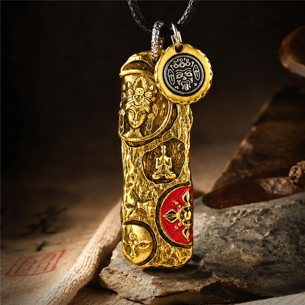 Zakiram Pendant Necklace – Tibetan Dual-Panel Amulet