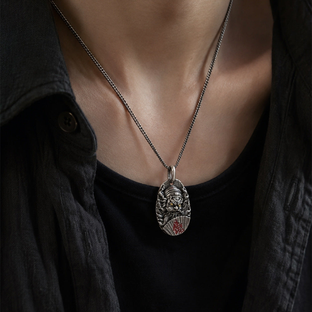 Zhong Kui Pendant – Chinese Guardian Charm in Silver Tone