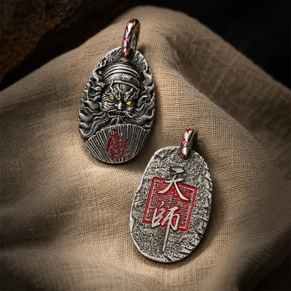 Zhong Kui Pendant – Chinese Guardian Charm in Silver Tone