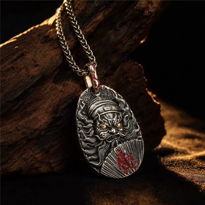 Zhong Kui Pendant – Chinese Guardian Charm in Silver Tone