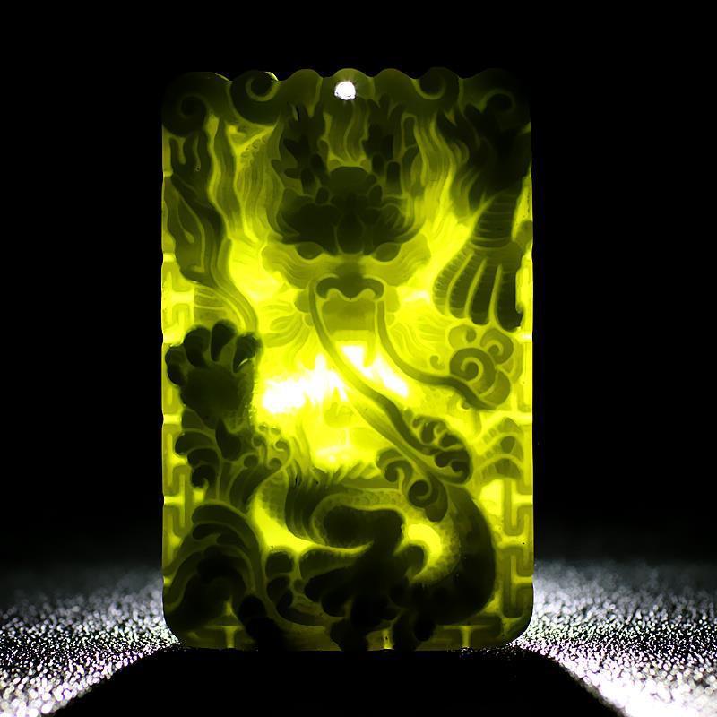 Zodiac Dragon Jade Pendant | Hetian Green Jade Necklace